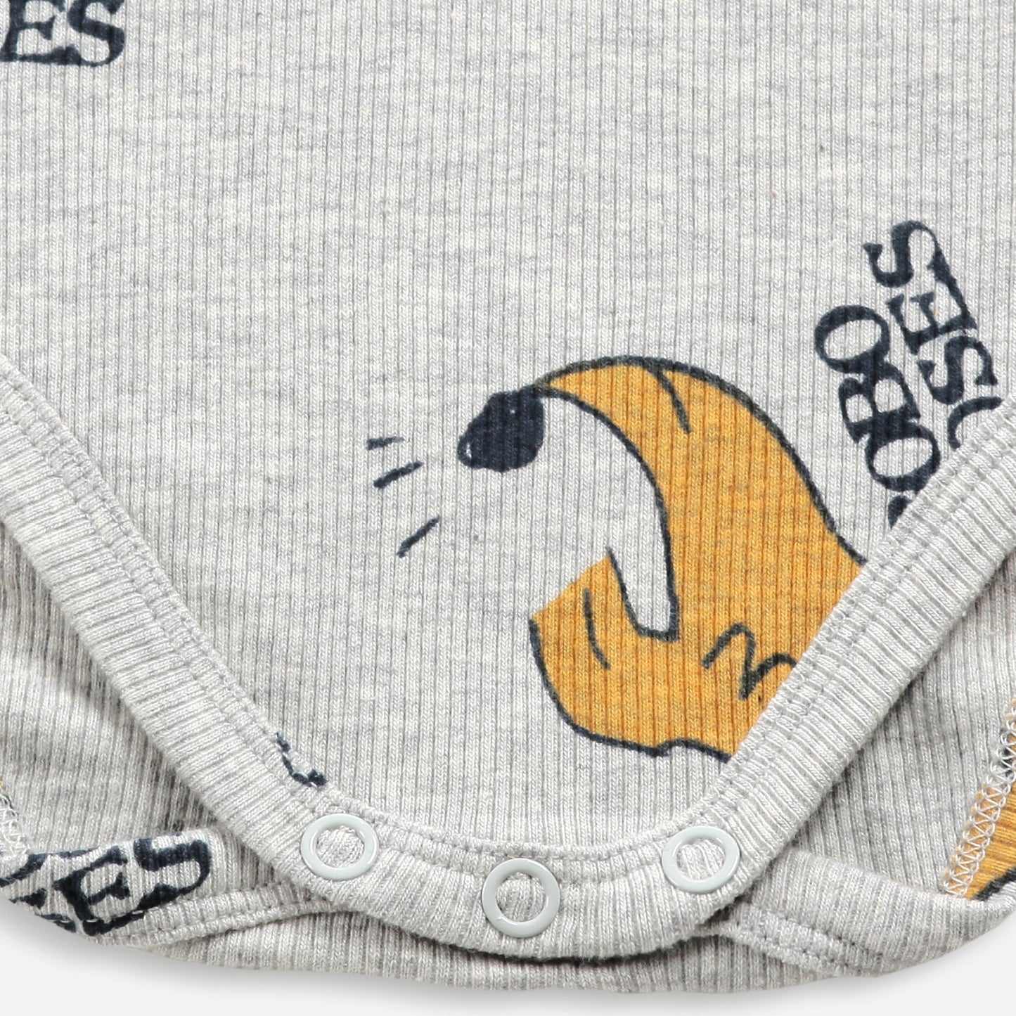 婴儿灰色小狗棉连体衣