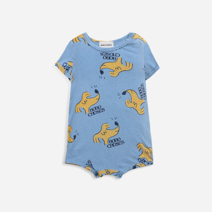 婴儿蓝色小狗棉连体衣