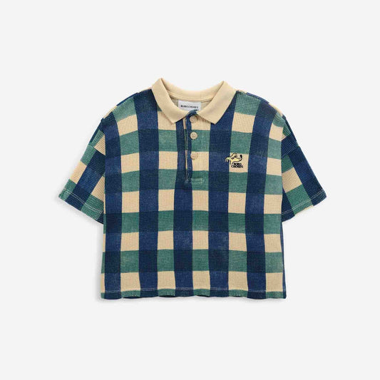 儿童蓝色棉Polo衫