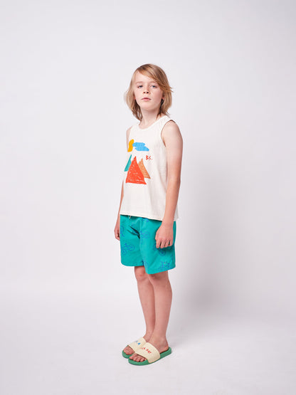 儿童白色Logo棉背心