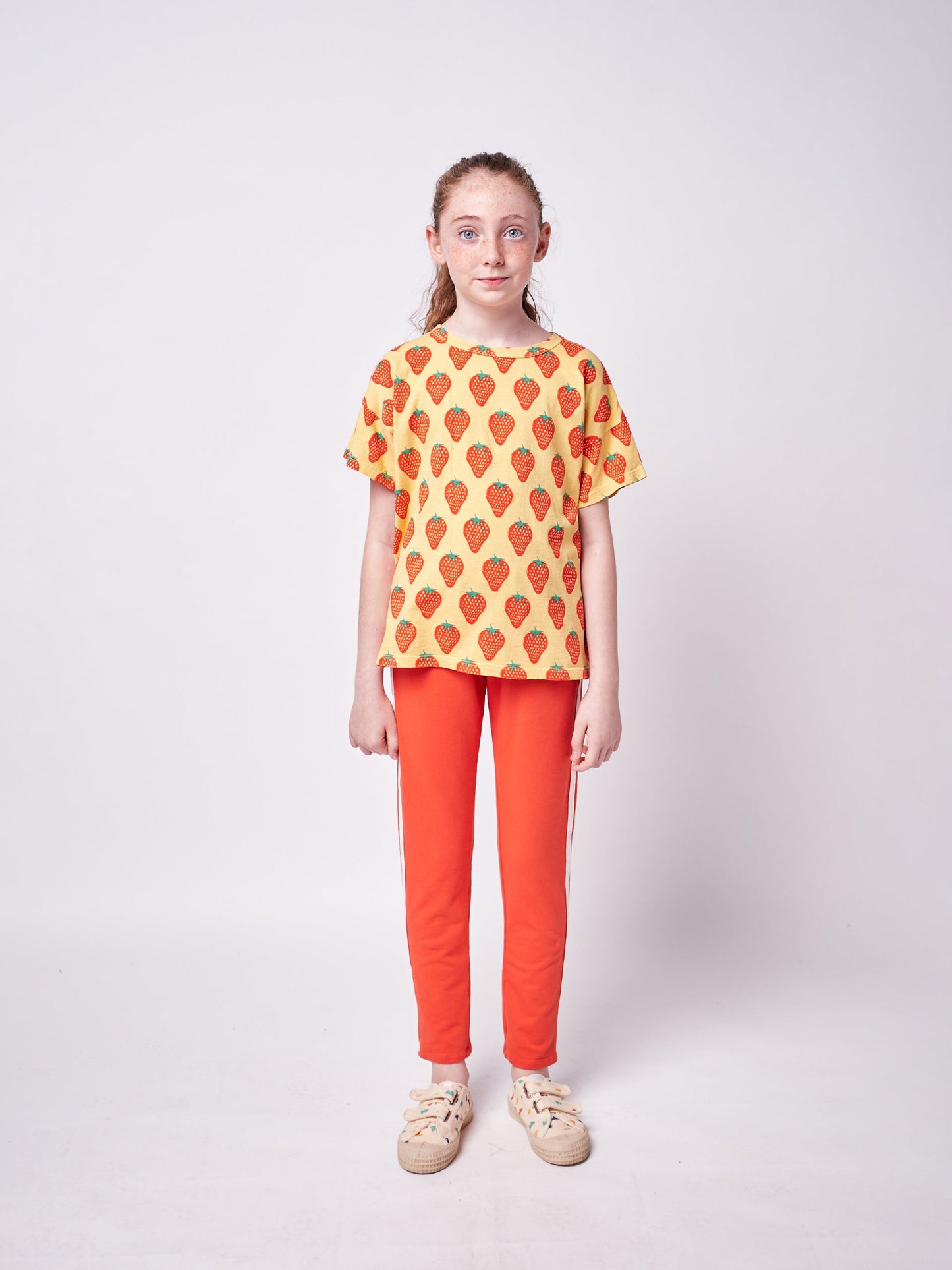 儿童红色棉长裤