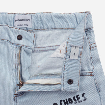 儿童蓝色牛仔短裤