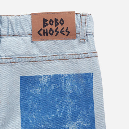 儿童蓝色牛仔短裤