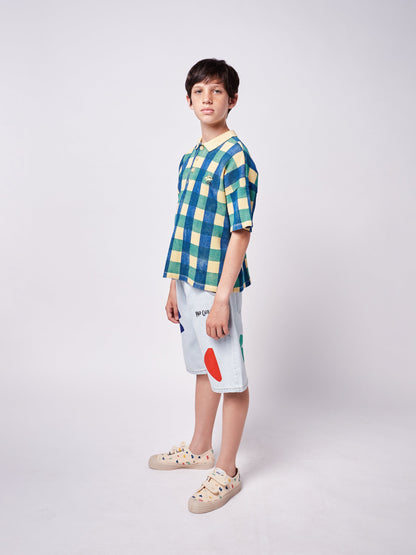 儿童蓝色牛仔短裤