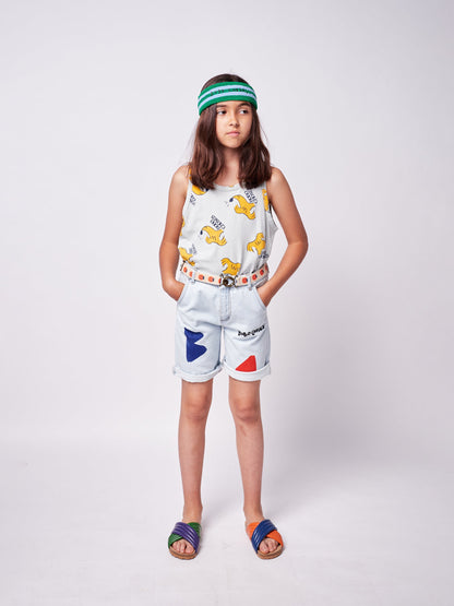 儿童蓝色牛仔短裤