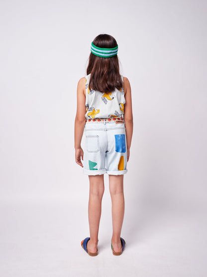 儿童蓝色牛仔短裤