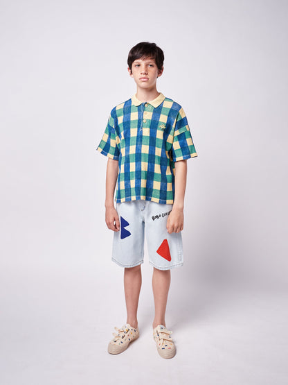 儿童蓝色牛仔短裤