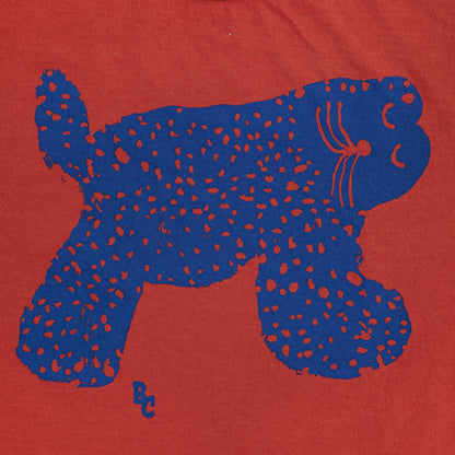 儿童红色印花棉T恤