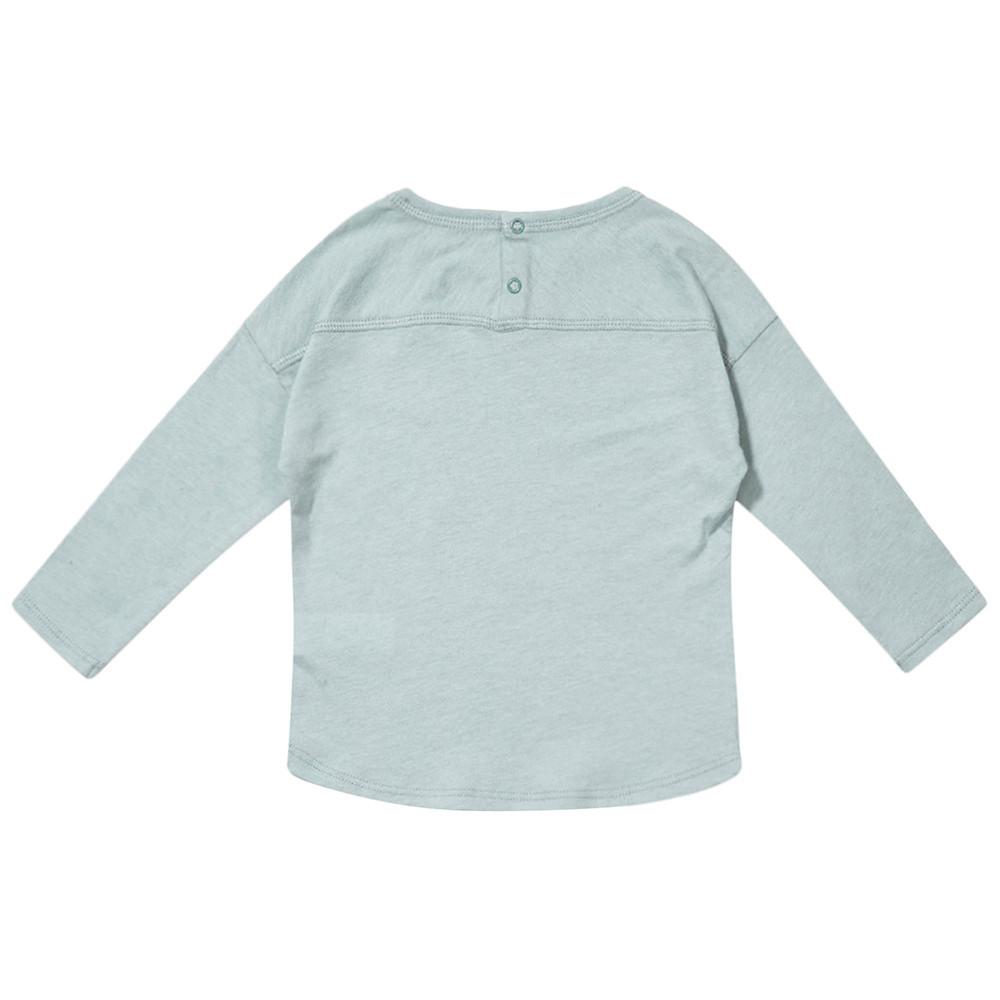 Baby Light Blue Cotton & Wool Jersey T-Shirt