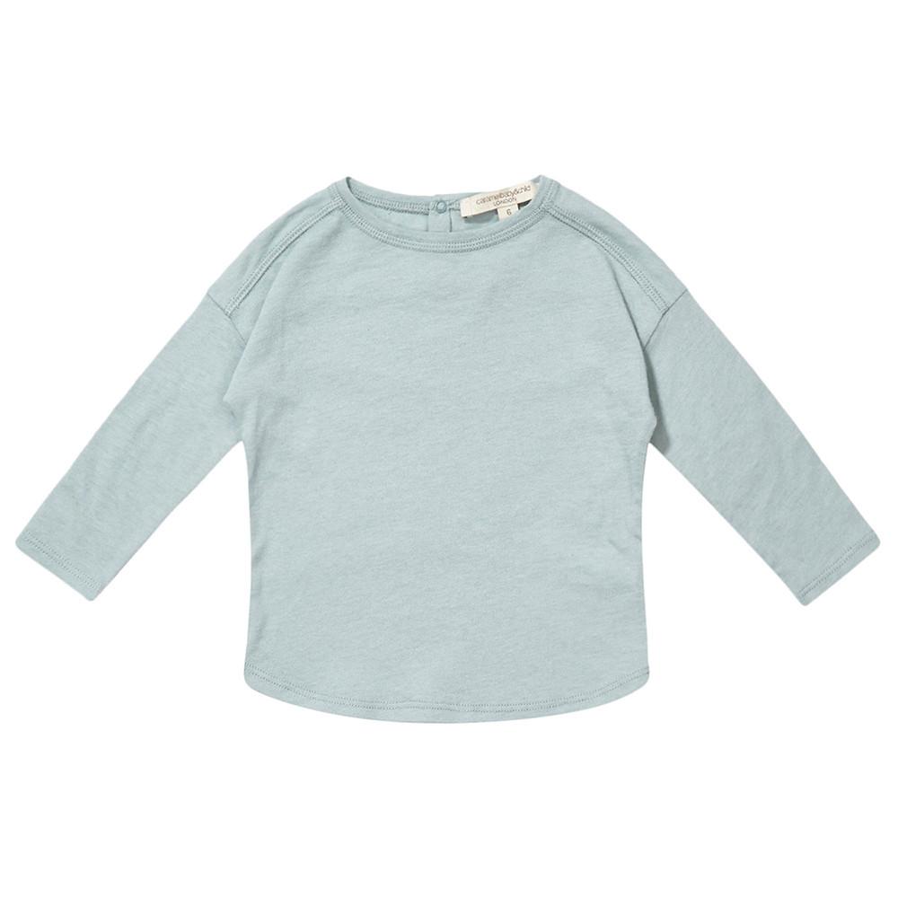 Baby Light Blue Cotton & Wool Jersey T-Shirt