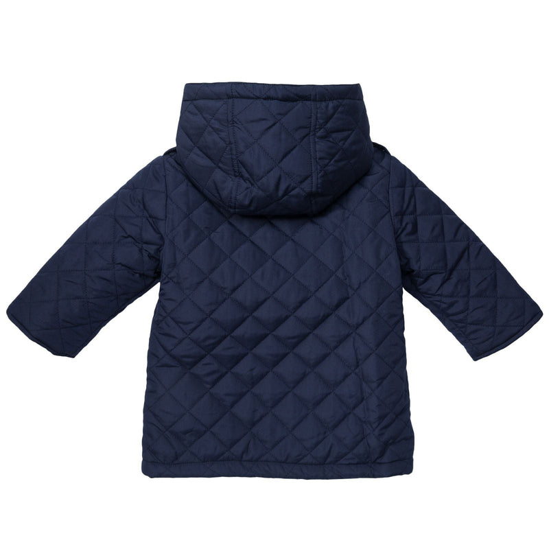 Baby Navy Blue Quilted Hooded Jacket