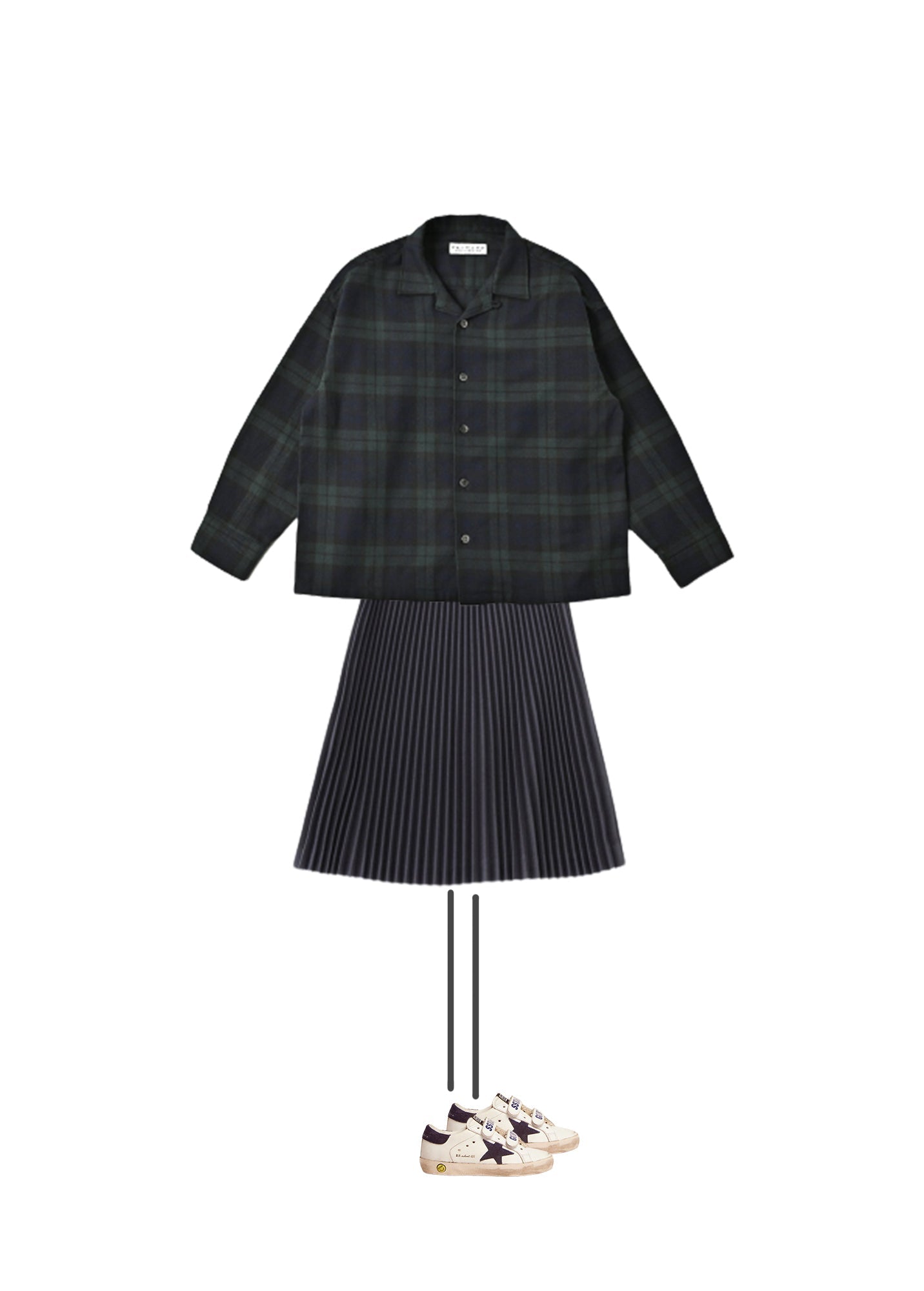 女童木炭色百褶短裙