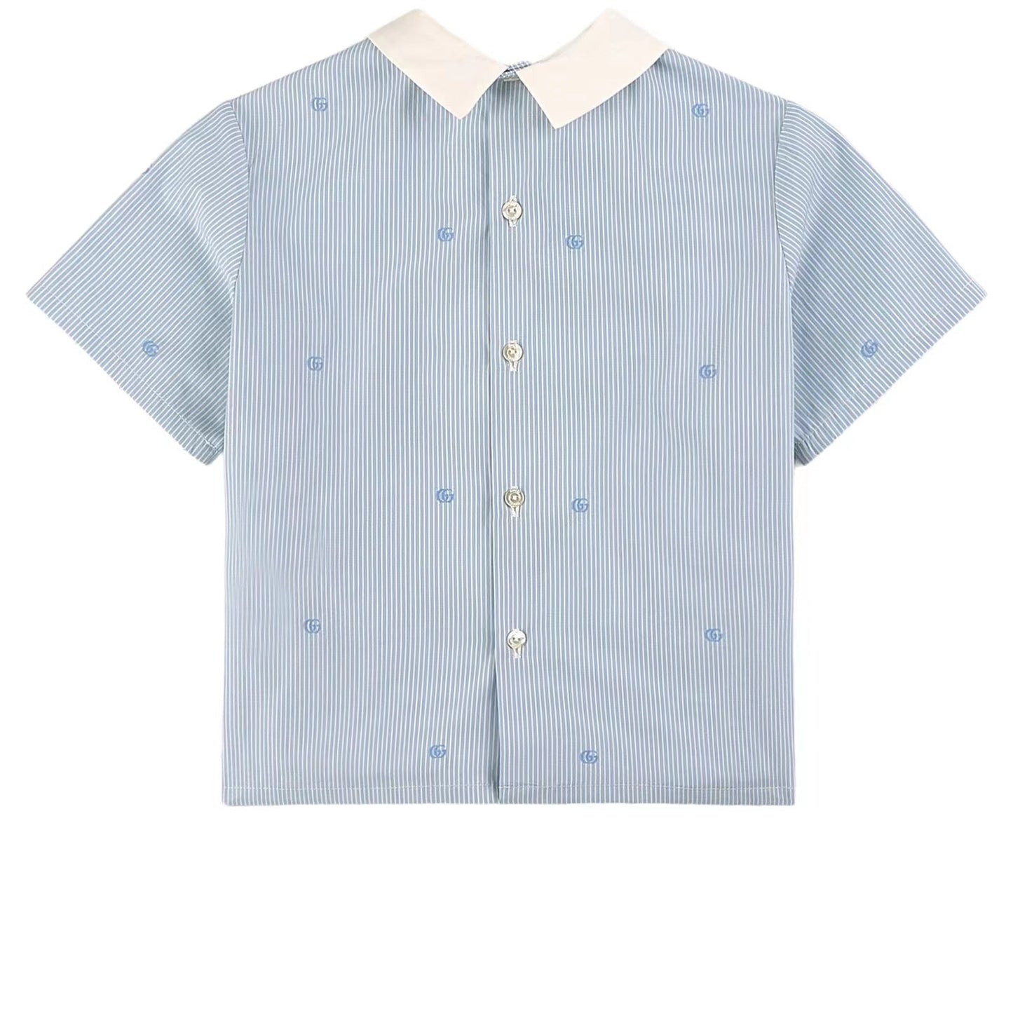 婴儿蓝色棉衬衫