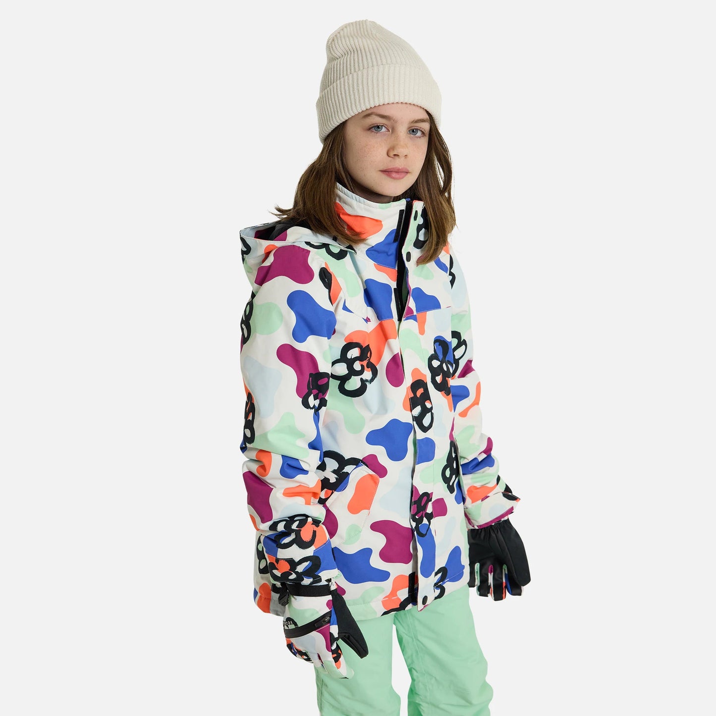 女童彩色滑雪服