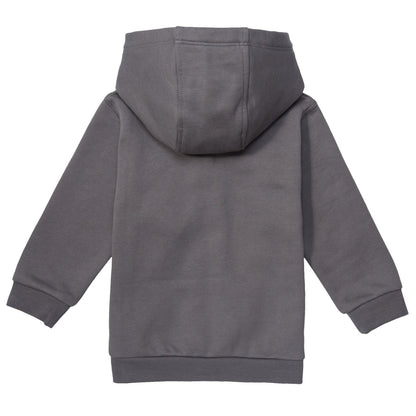 Boys Grey Tracksuit With Check Lined Hood