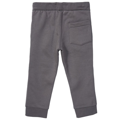 Boys Grey Tracksuit With Check Lined Hood