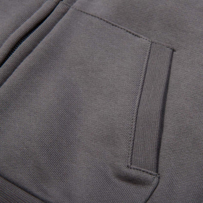 Boys Grey Tracksuit With Check Lined Hood