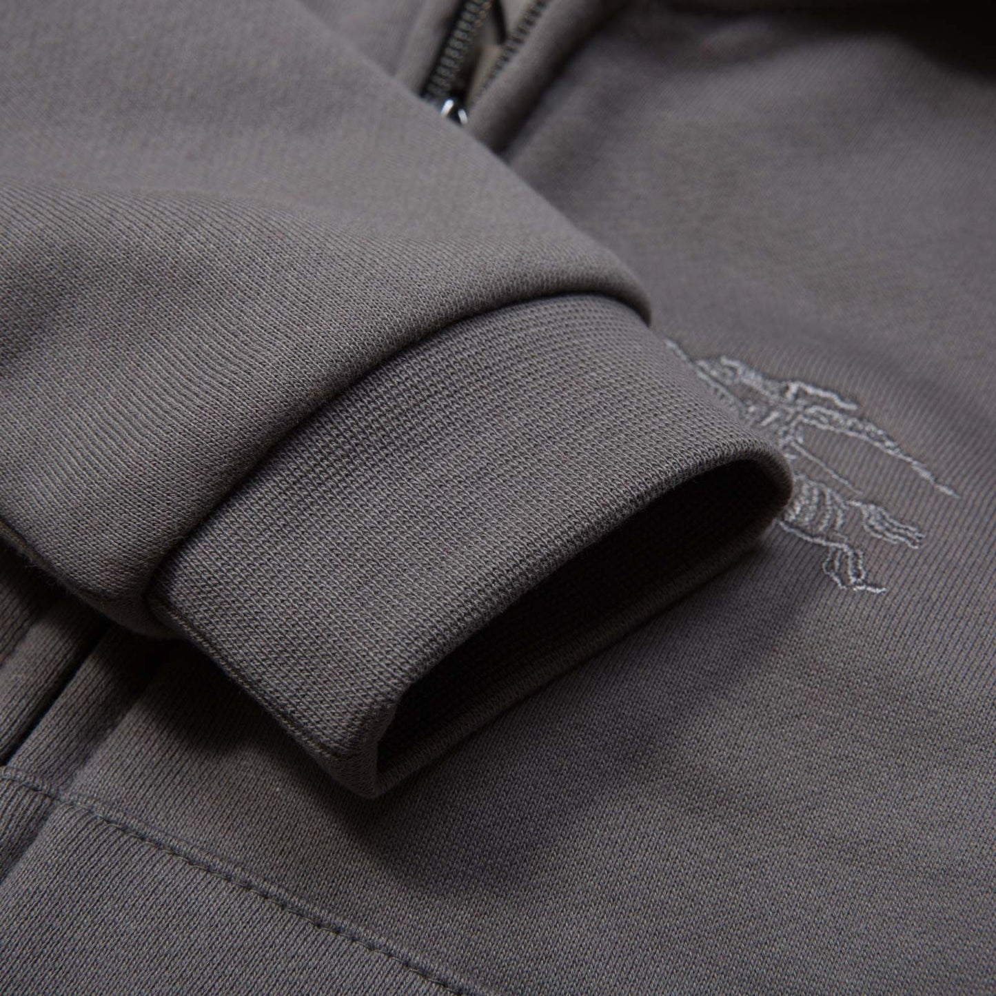 Boys Grey Tracksuit With Check Lined Hood