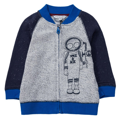 Baby Boys Blue&Grey 'Mr Marc' Spaceman Knitted Cardigan