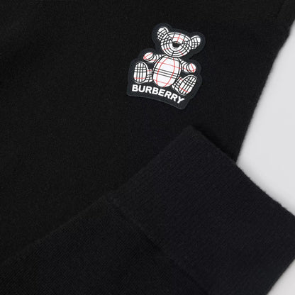 女童黑色羊绒针织长裤