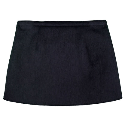 Girls Navy Blue Pasted Synthetic Fur Acrylic Skirt