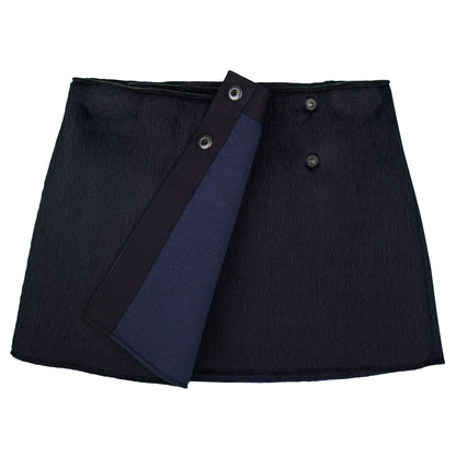 Girls Navy Blue Pasted Synthetic Fur Acrylic Skirt
