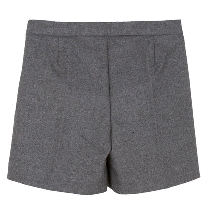 Girls Dark Grey Synthetic Wool Bermuda Short