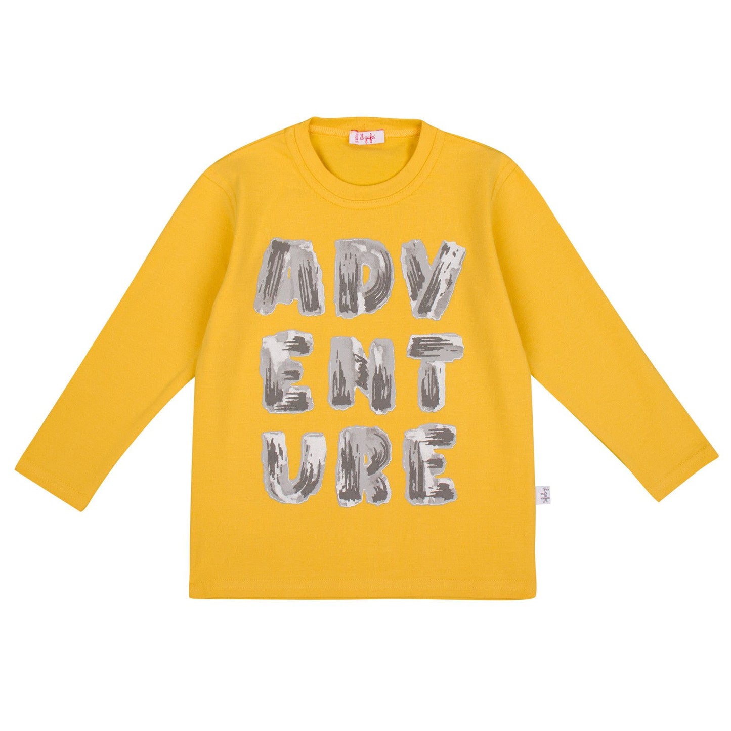 Boys Yellow T-Shirt With Grey Logo