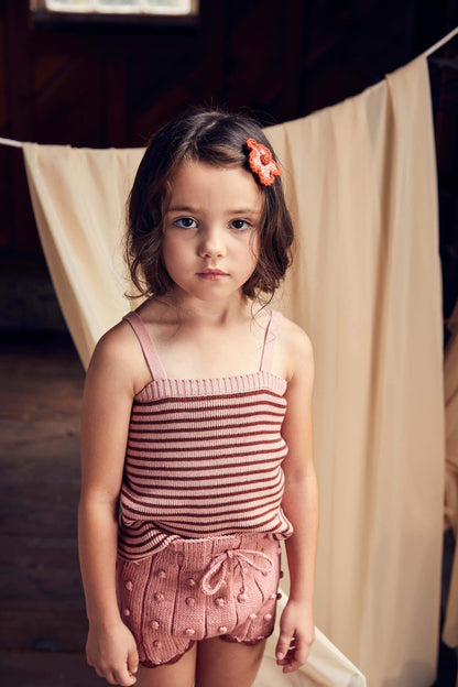 Girls Pink Popcorn Pima Cotton Shorts