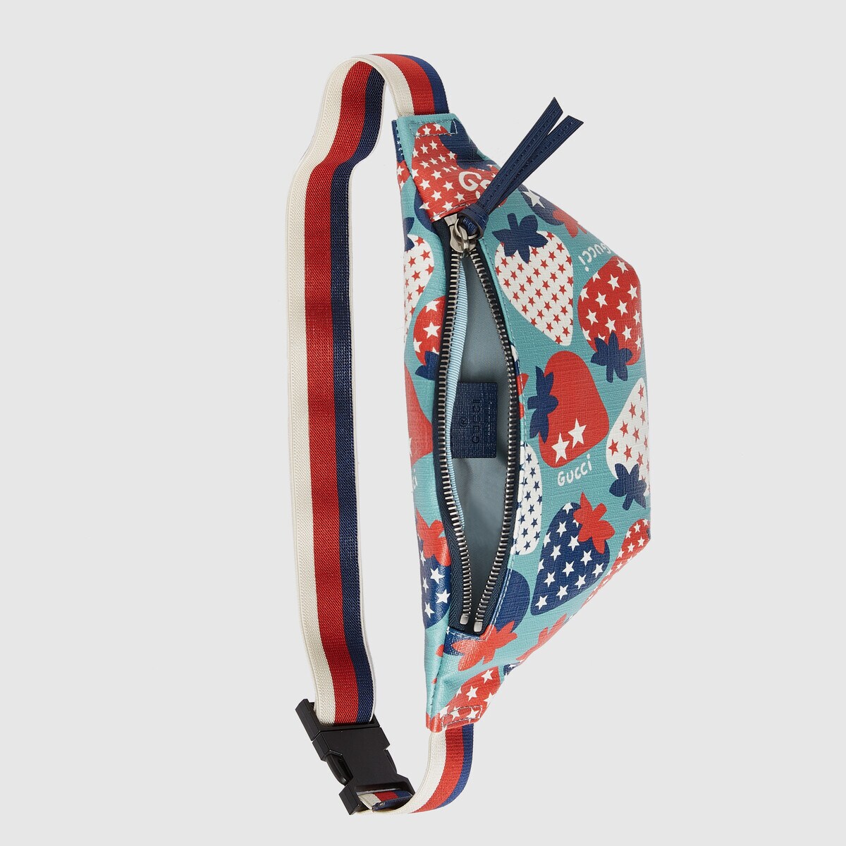 儿童蓝色草莓腰包