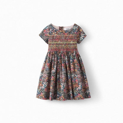 Girls Black Flowers Dress