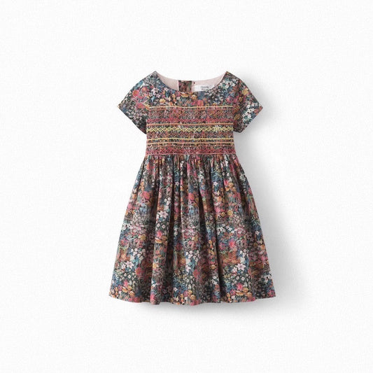 Girls Black Flowers Dress