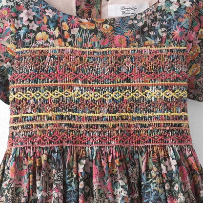 Girls Black Flowers Dress