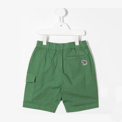男童绿色棉短裤