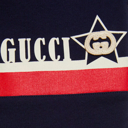 男童蓝色Logo棉长裤