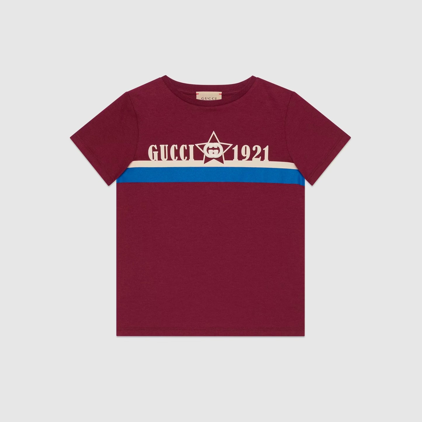 男童酒红色Logo棉T恤