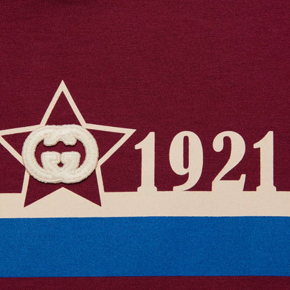 男童酒红色Logo棉T恤