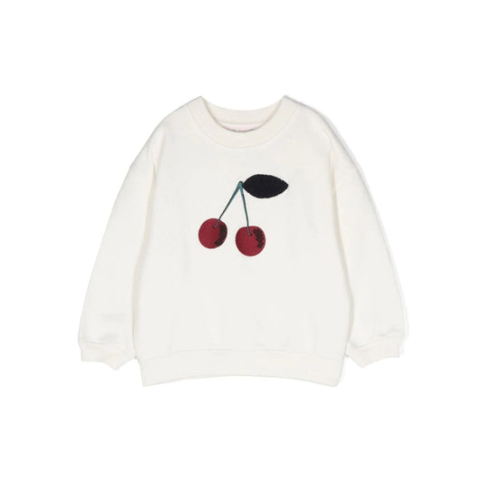 女童白色Logo棉卫衣
