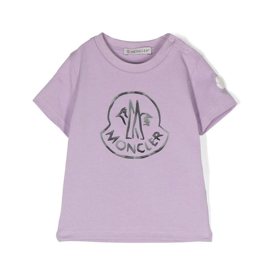 女婴浅紫色Logo棉T恤