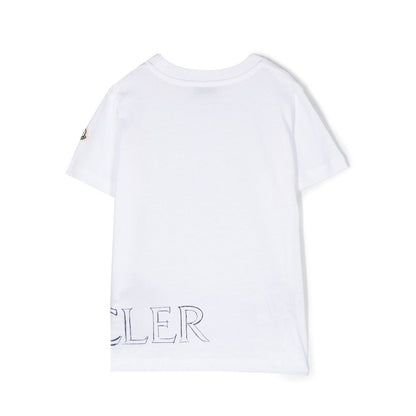 男童白色印花棉T恤