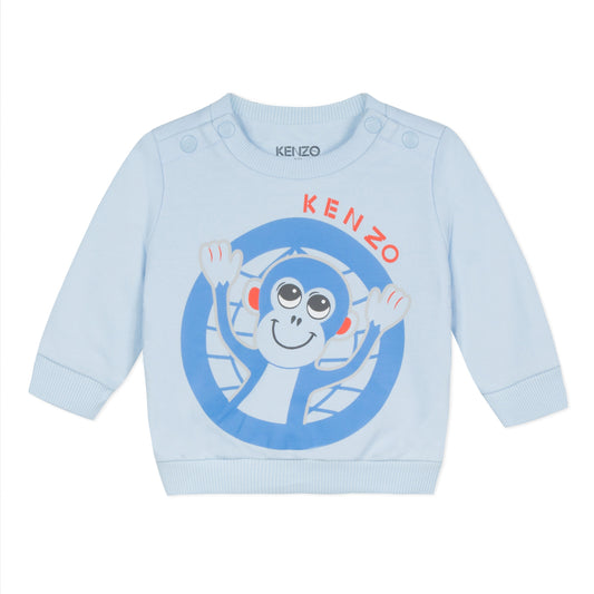 男婴浅蓝色印花棉卫衣