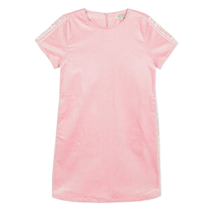 女童粉色棉连衣裙