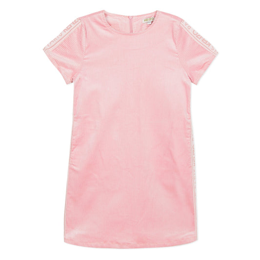 女童粉色棉连衣裙