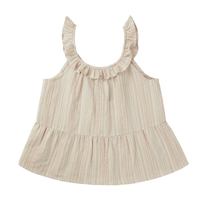 女童珊瑚色条纹上衣