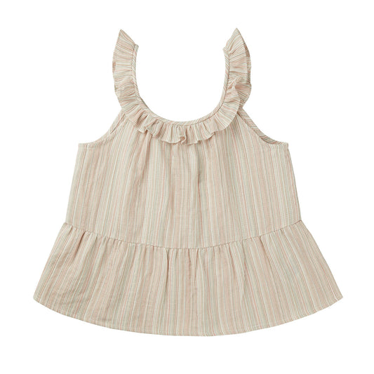 女童珊瑚色条纹上衣