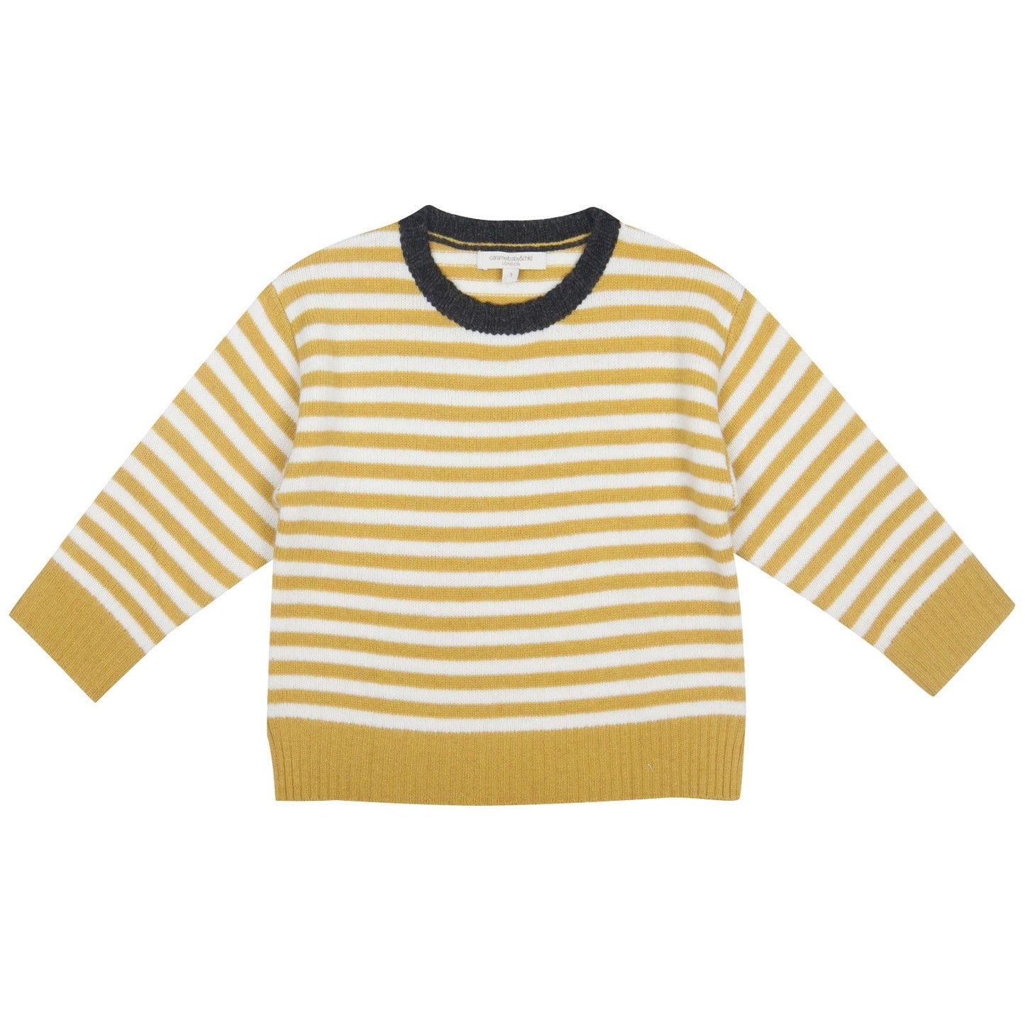 Boys Yellow&White Stripe Wool Knitted Sweater