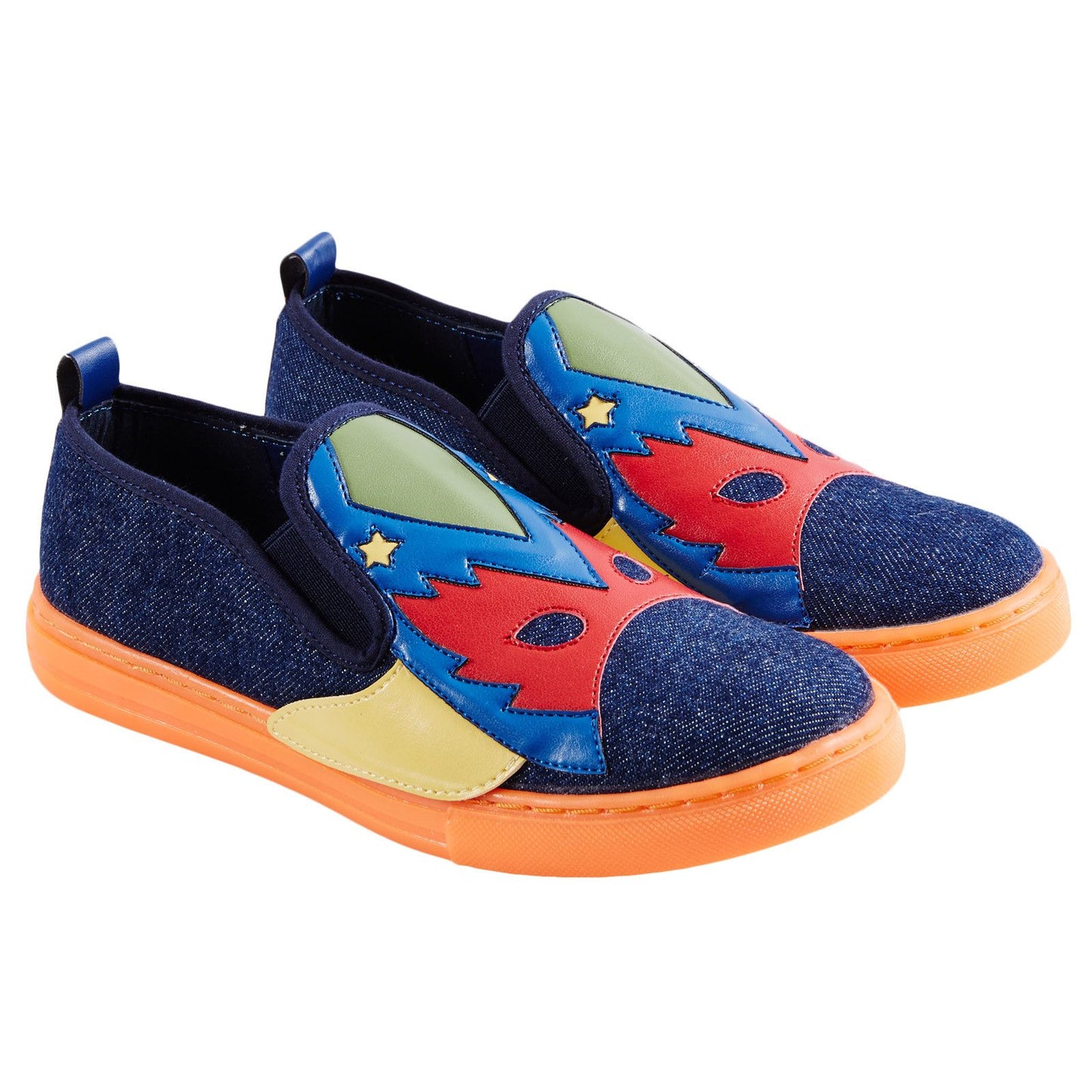 Leo Boys Multicolor Super Heroes Printed Denim Trainers