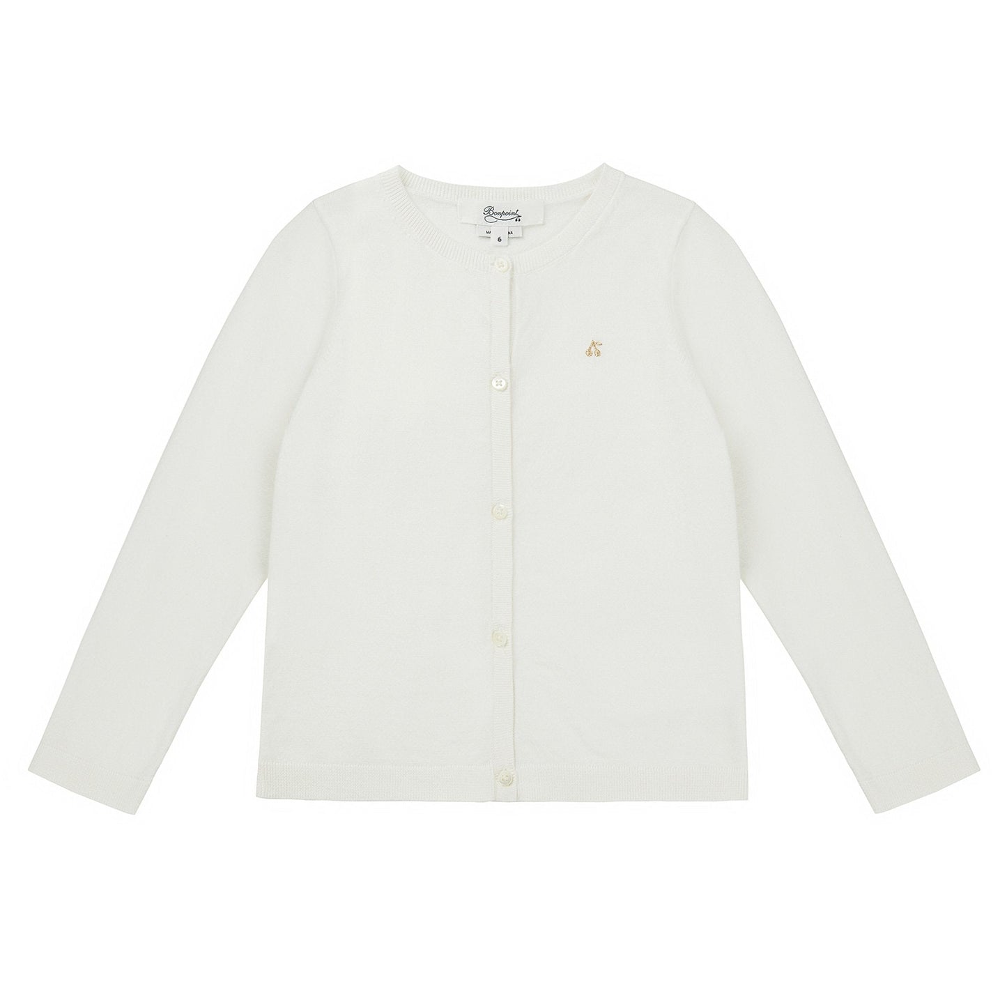 Girls White Cherry Logo Cardigan
