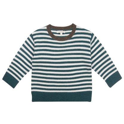 Boys Blue&White Stripe Wool Knitted Sweater