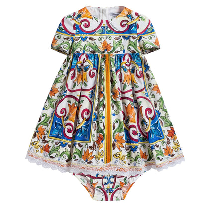 Baby Girls Lace Printing Dress